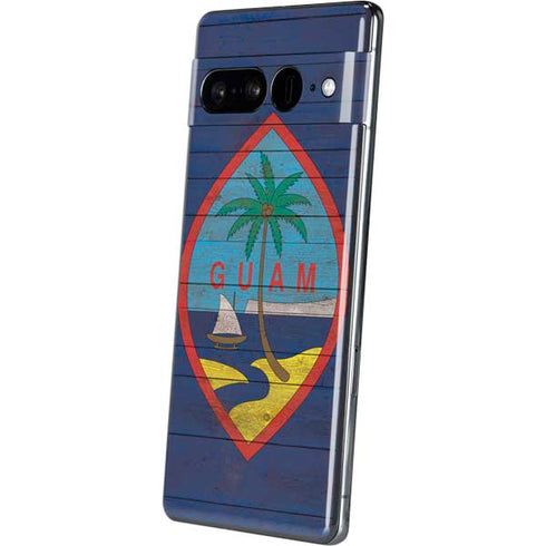 Guam Flag Dark Wood Google Pixel 7 Pro Skin